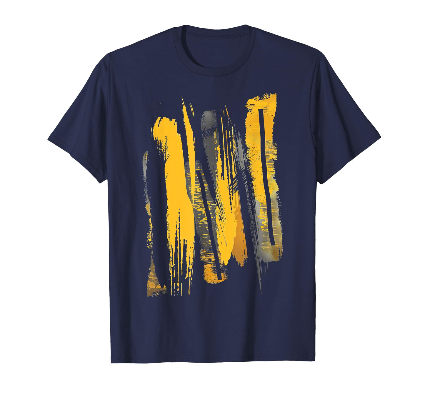 Black And Yellow Brushstrokes Graphic T-Shirt