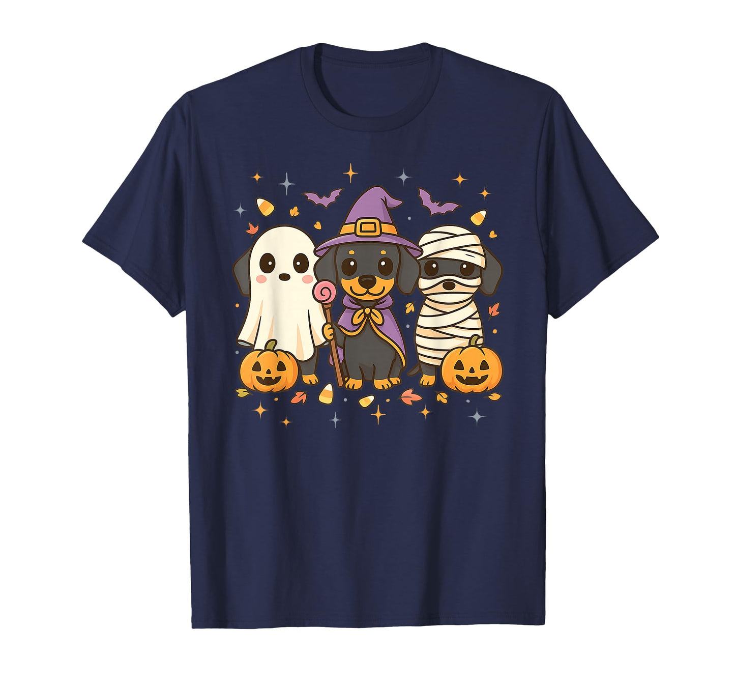 Dachshund Happy Halloweiner Boo Witch Funny Halloween Dog T-Shirt