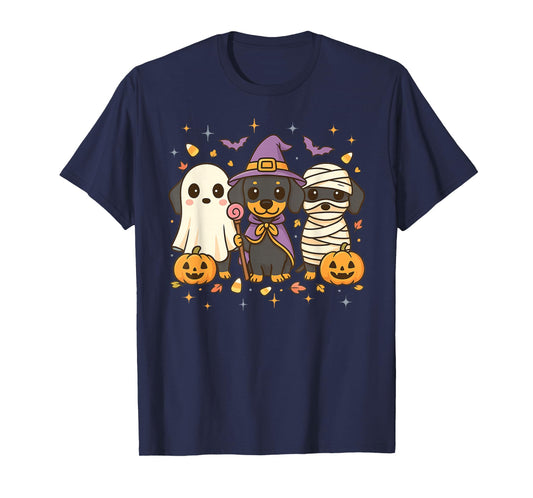 Dachshund Happy Halloweiner Boo Witch Funny Halloween Dog T-Shirt
