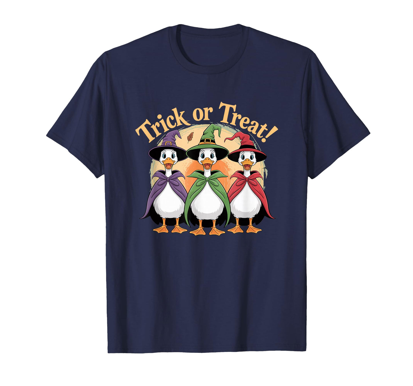 Trick or, Treat Cute Halloween Witch Ducks T-Shirt