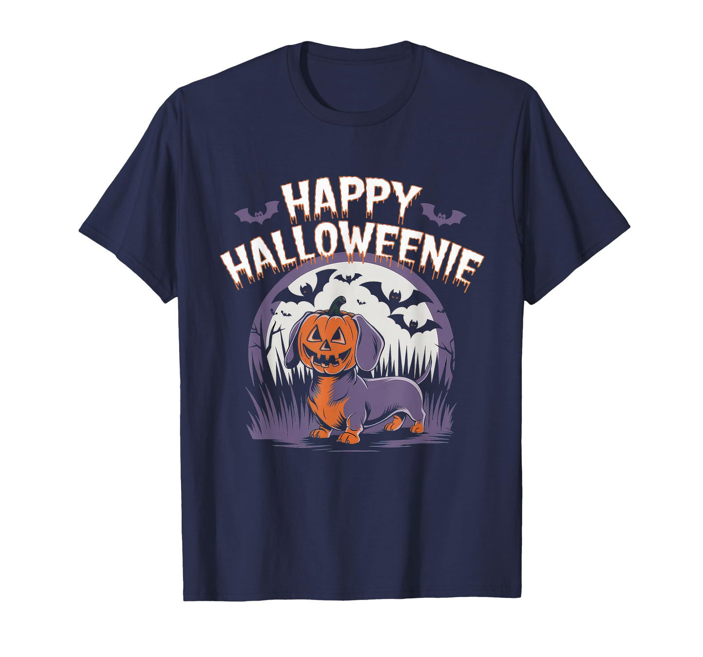 Happy Halloweenie Tshirt Women Men Wiener Monster Party T-Shirt