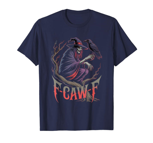F-Caw-F Crow Funny Gothic Moon Black Bird Halloween T-Shirt