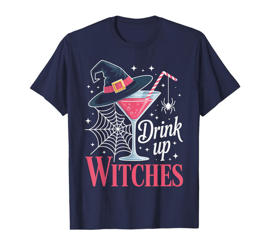 Drink Up Witches Funny Wine Halloween Costume T-Shirt