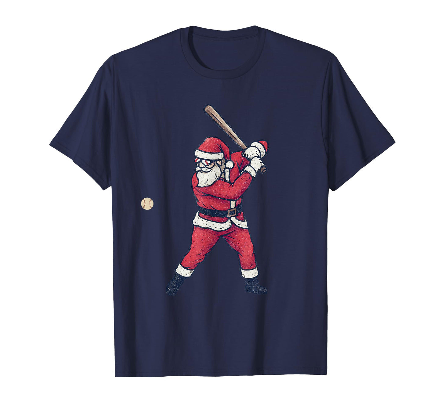 Santa Claus Playing Baseball Xmas Holiday Funny Christmas T-Shirt