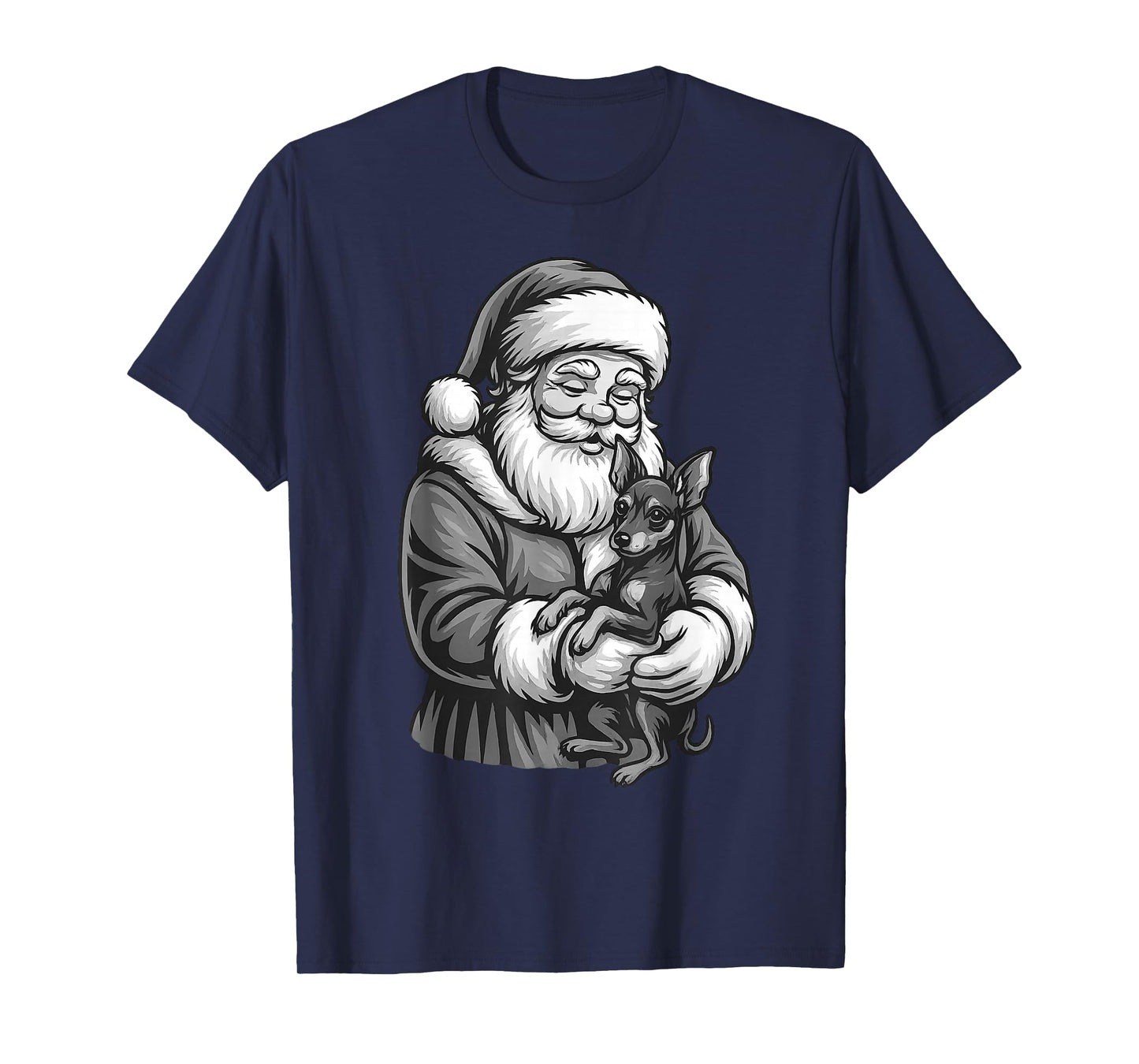 Miniature Pinscher Santa Claus Christmas Dog Lover T-Shirt