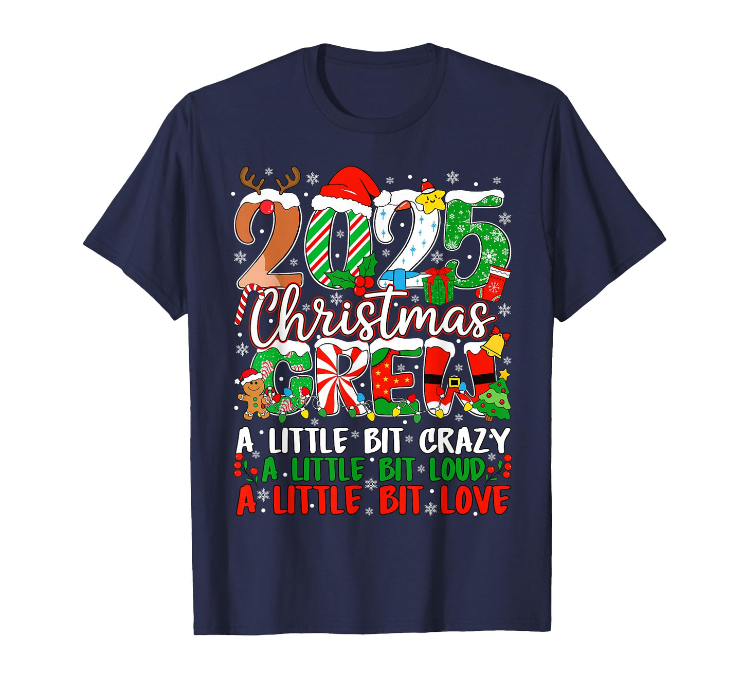 Family Christmas Crew 2025 Matching Outfit Xmas Squad Santa T-Shirt