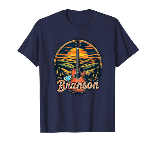 Vintage Branson Missouri Sunset Nature Cityscape Retro T-Shirt