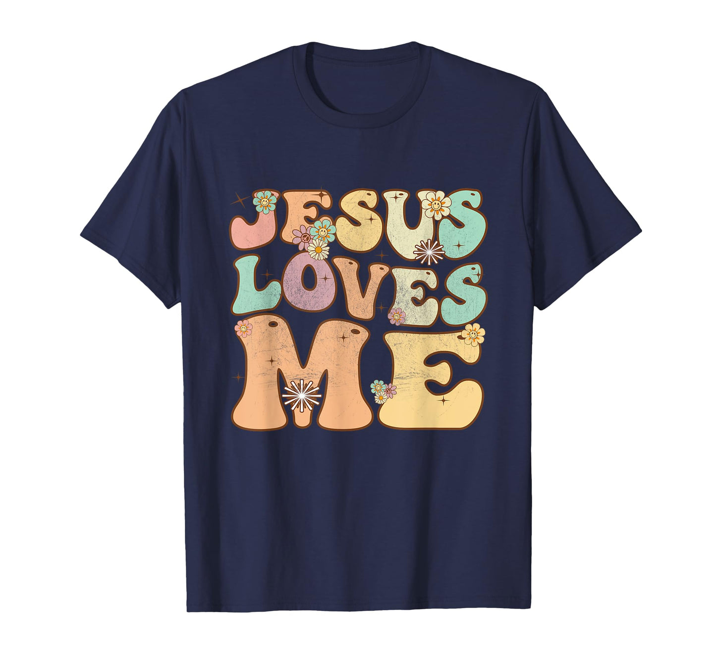 Groovy Jesus Loves Me Vintage Retro Christian Mens Womens T-Shirt