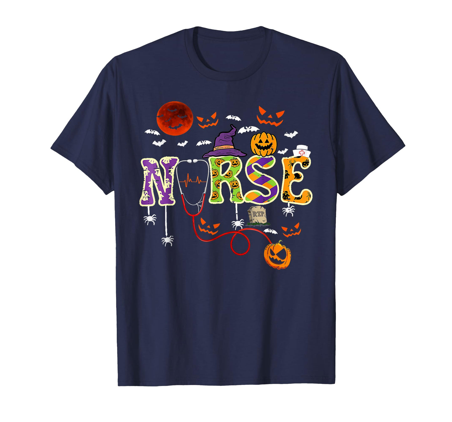 Nurse Halloween Costume Scrub Top Nursing Costume Women Men T-Shirt