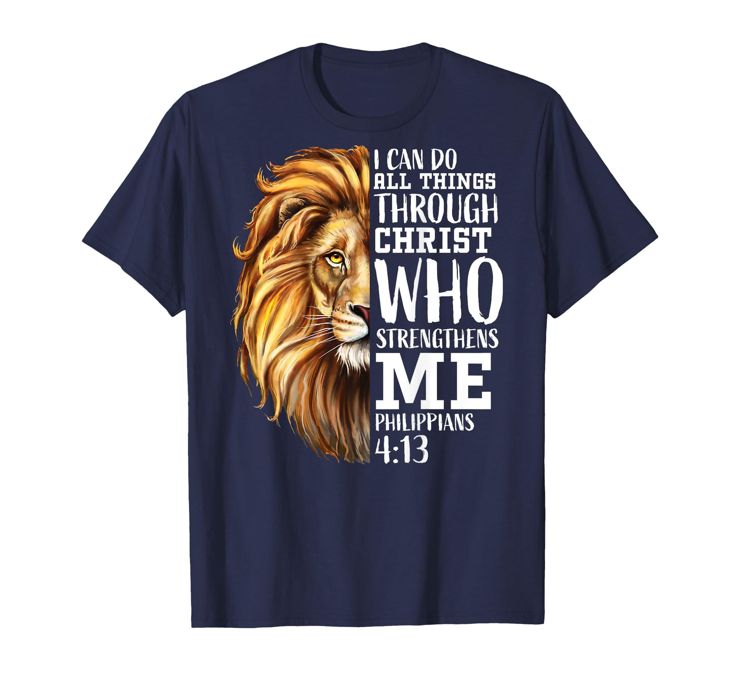 Lion Judah Christian Religious Scripture Graphic Back Print T-Shirt
