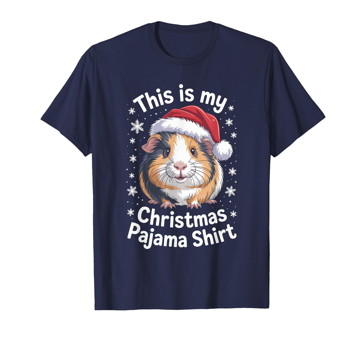 Funny Guinea Pig Christmas Santa Hat Xmas for Men Women T-Shirt