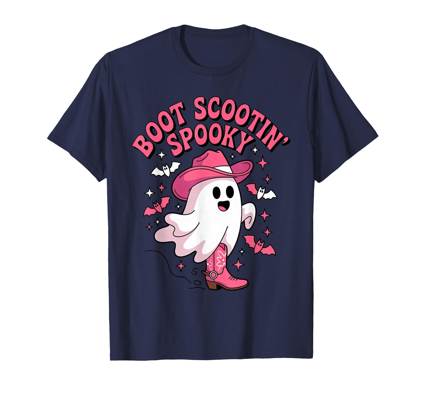 Boot Scootin Spooky Cute Ghost Cowboy Costume Kids Halloween T-Shirt