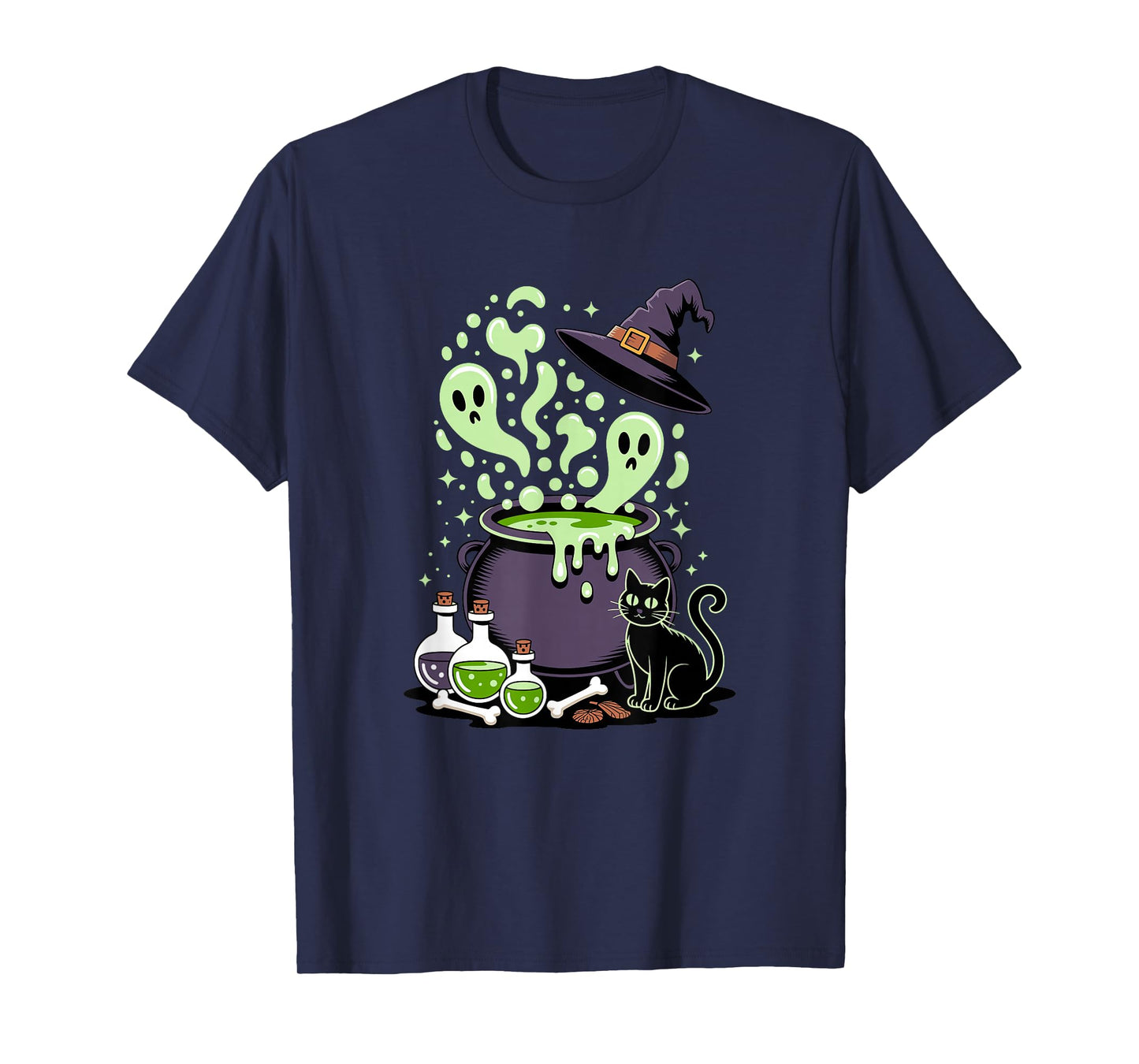 Halloween Potion Witch Hat Cauldron Witchcraft T-Shirt