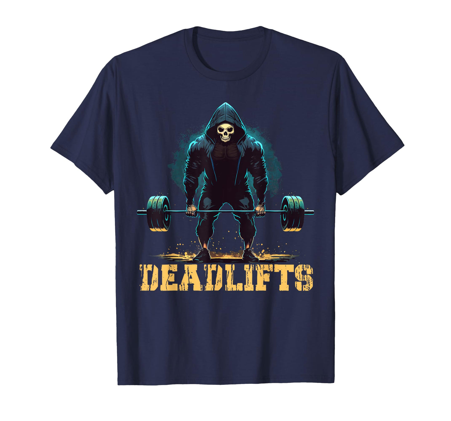 Deadlifts Gym Leg Day Grim Reaper Deadlifting Weights T-Shirt