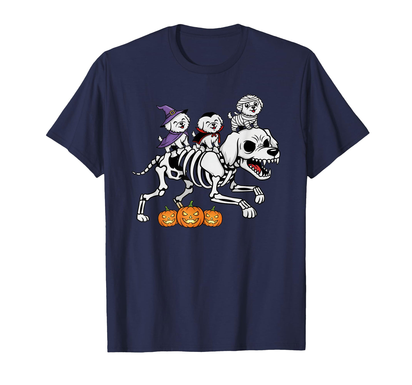 Havanese Dog Skeleton Mummy Witch Halloween Kids Mens Womens T-Shirt
