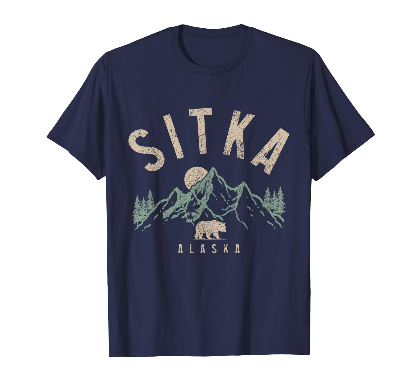 Sitka Alaska Vintage Mountains Grizzly Bear Nature Lover T-Shirt