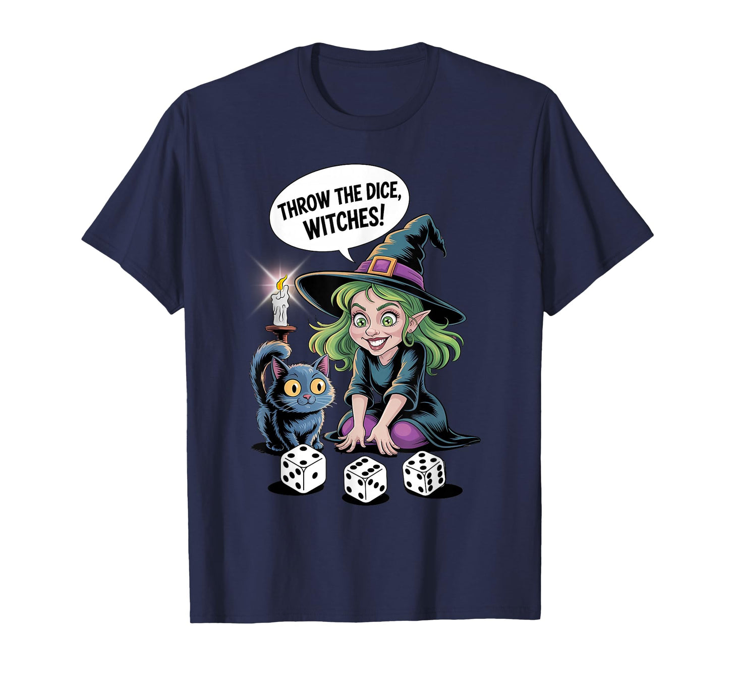 Throw The Dice Witches for Women Bunco Halloween Party T-Shirt