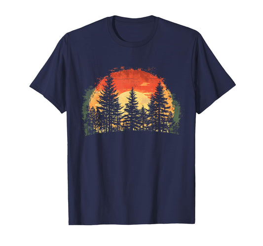 Outdoor Tree Nature Lover Wildlife Retro Forest T-Shirt