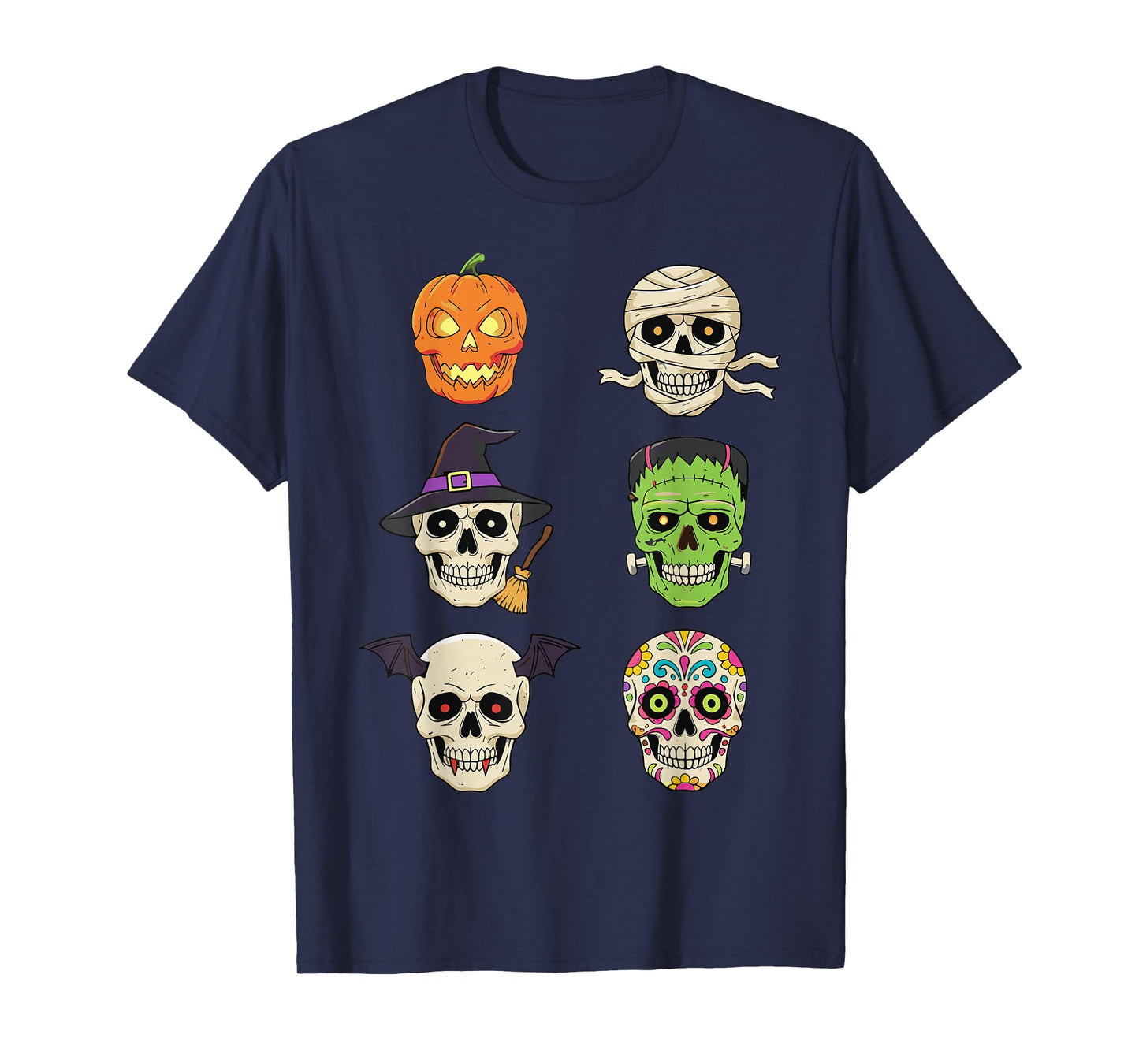 Vintage Halloween Monster Heads Tee | Spooky Icon T-Shirt