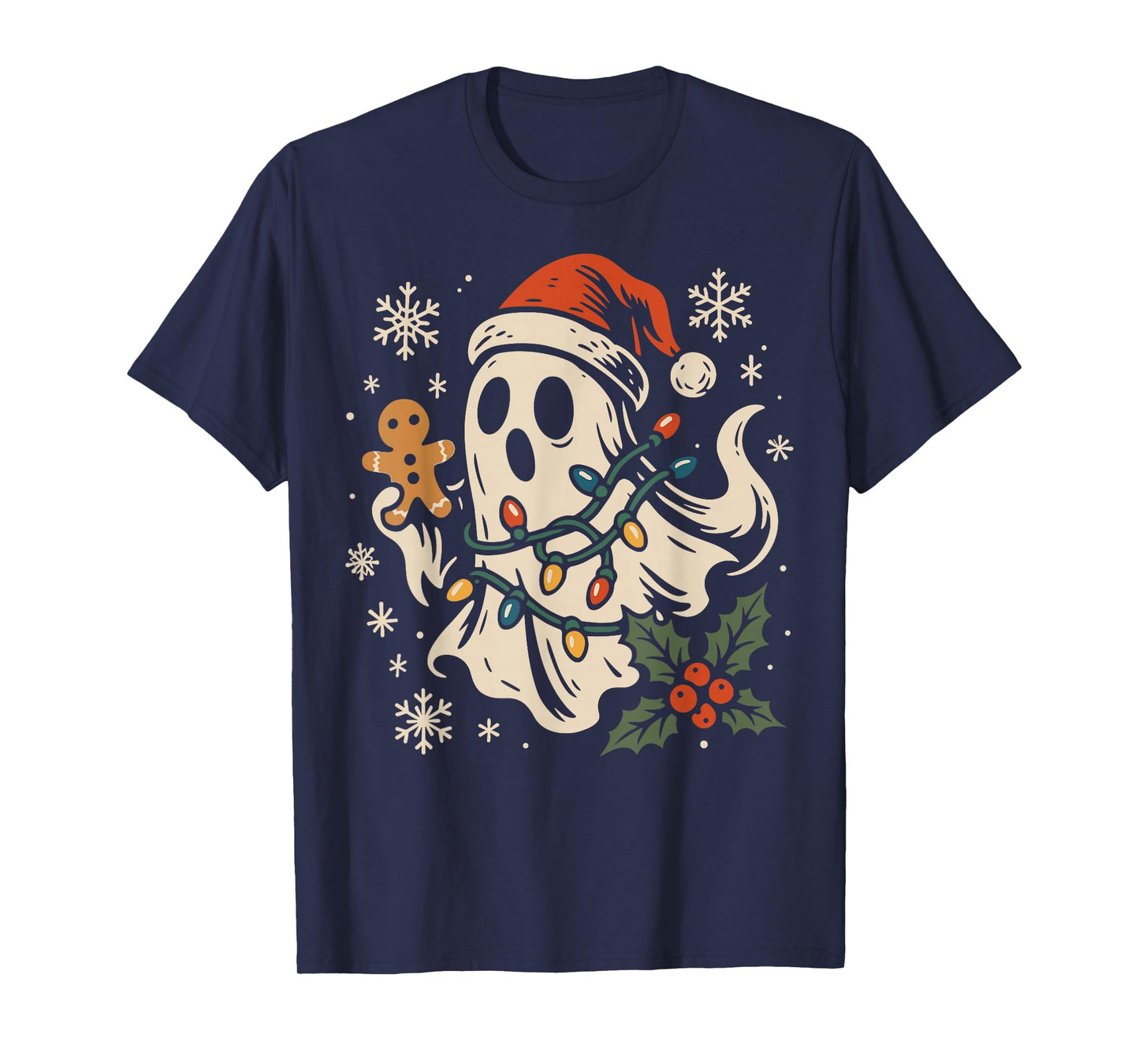 Ghost Christmas Santa Spooky Christmas T-Shirt