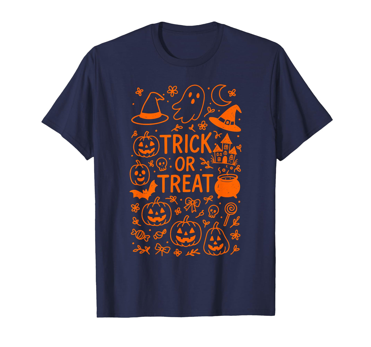 Pumpkin Halloween Costume Halloween Doodle Fun Halloween T-Shirt
