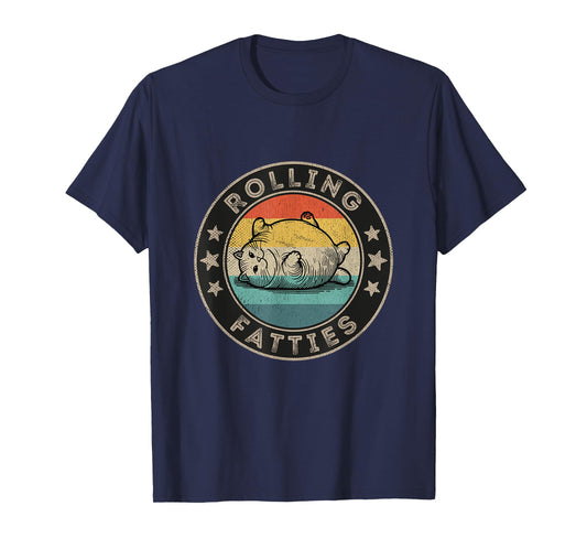 Rolling Fatties Cat Outfit Retro Vintage Fat Cat T-Shirt for Men Women Kids