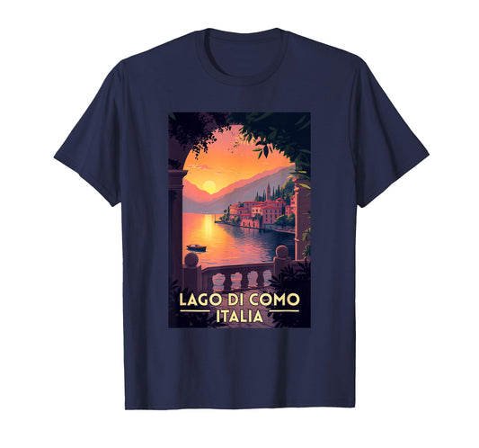Lake Como Lago di Como Italy Souvenir Retro T-Shirt