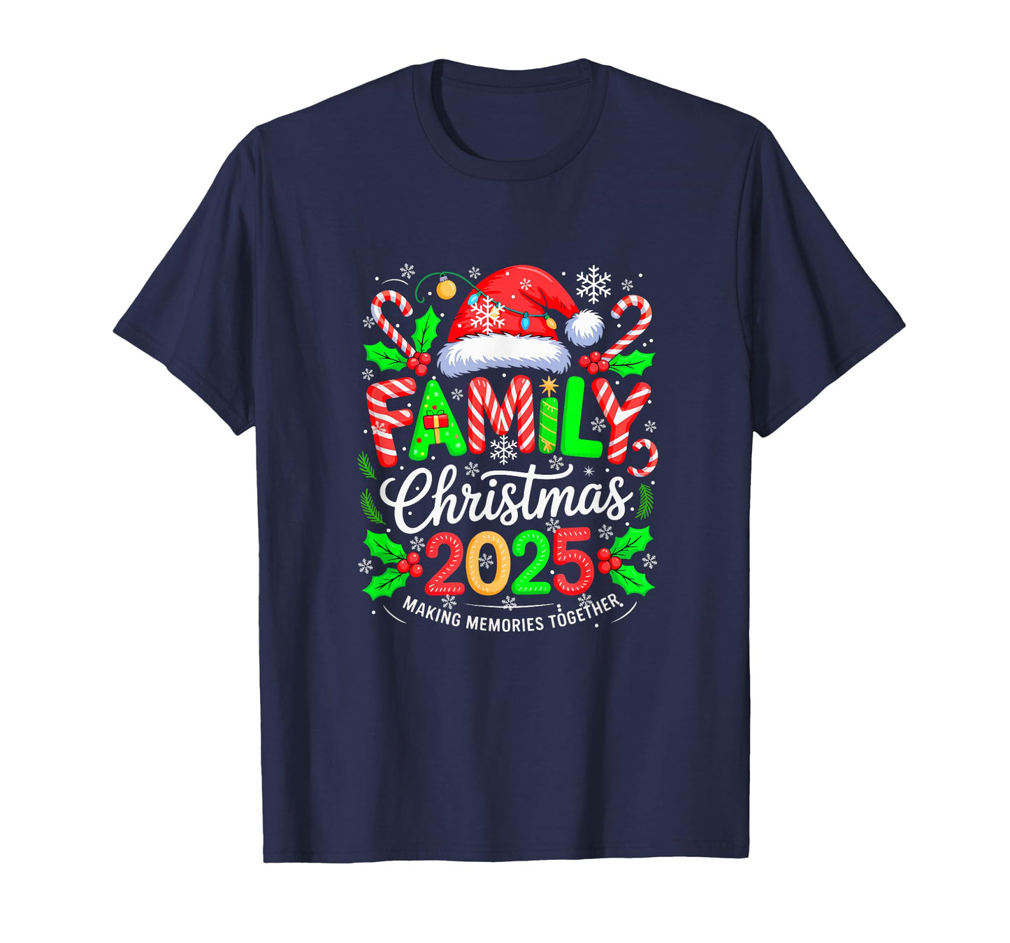 Family Christmas 2025 Colorful Costume Santa Lover Family T-Shirt