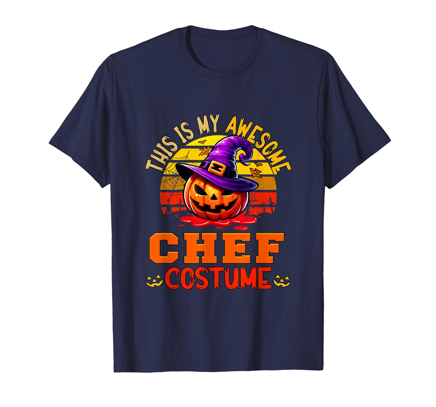 Vintage My Awesome Chef Costume Witch Carved Pumpkin T-Shirt