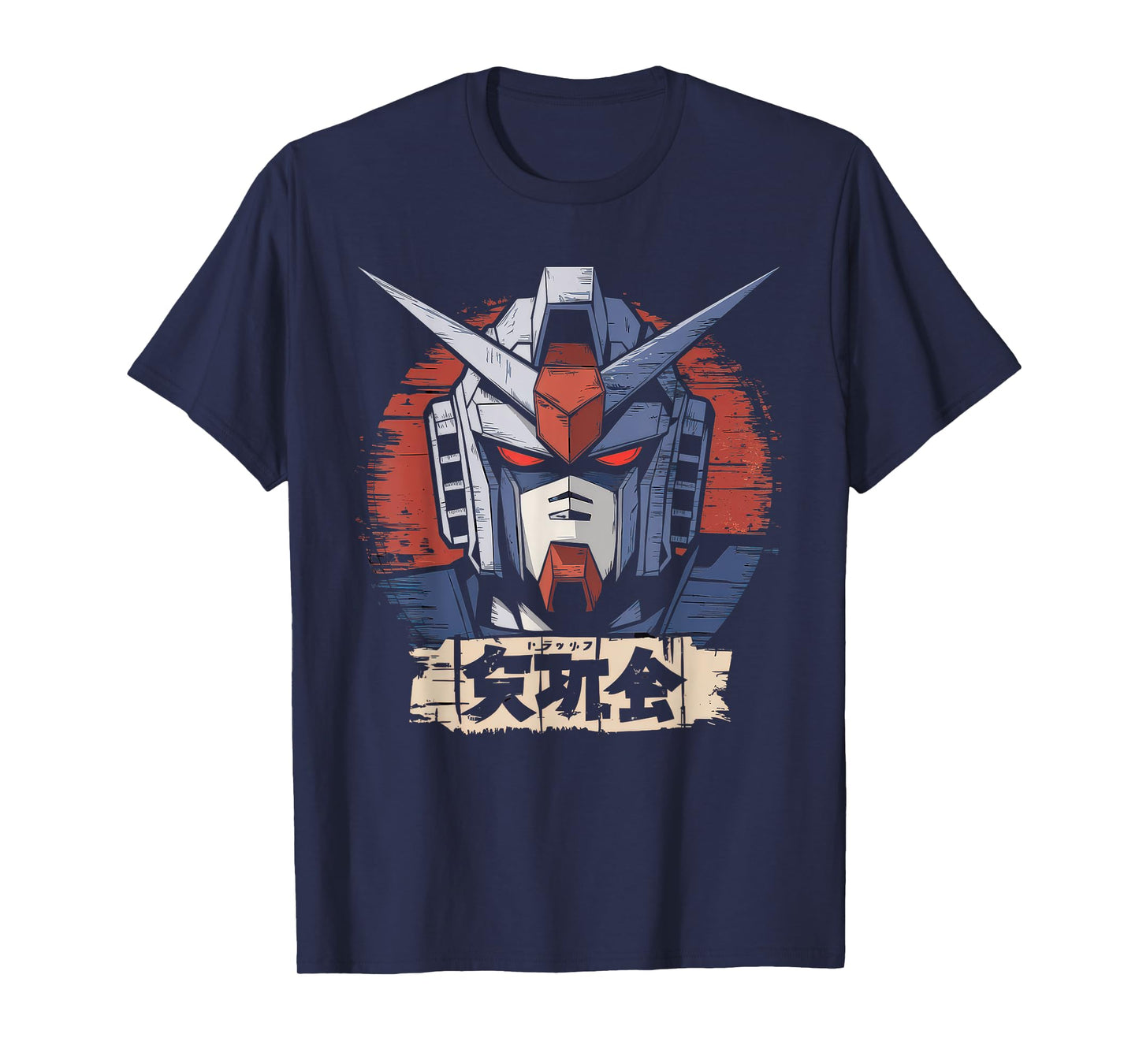Mecha Tshirt Japanese Mecha Robot Head Anime Art Ukiyo-E T-Shirt