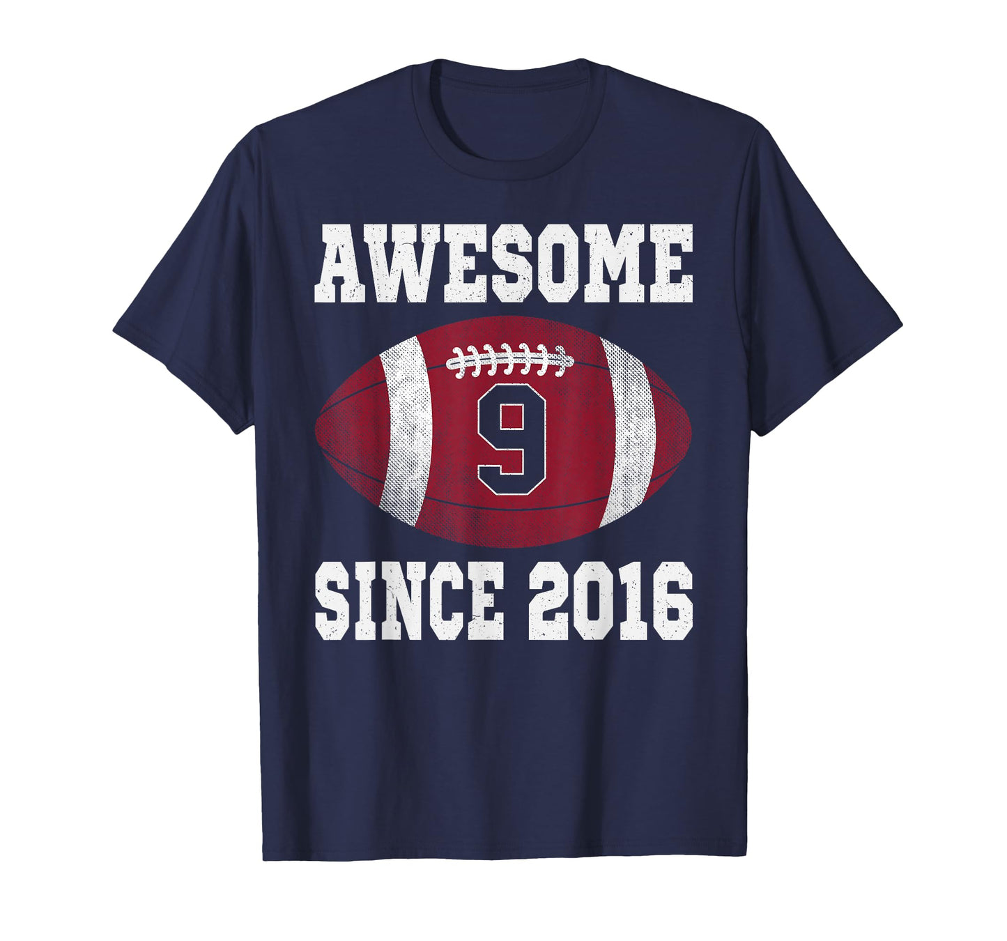 9th Birthday Football Player 9 Years Old Vintage Sports T-Shirt