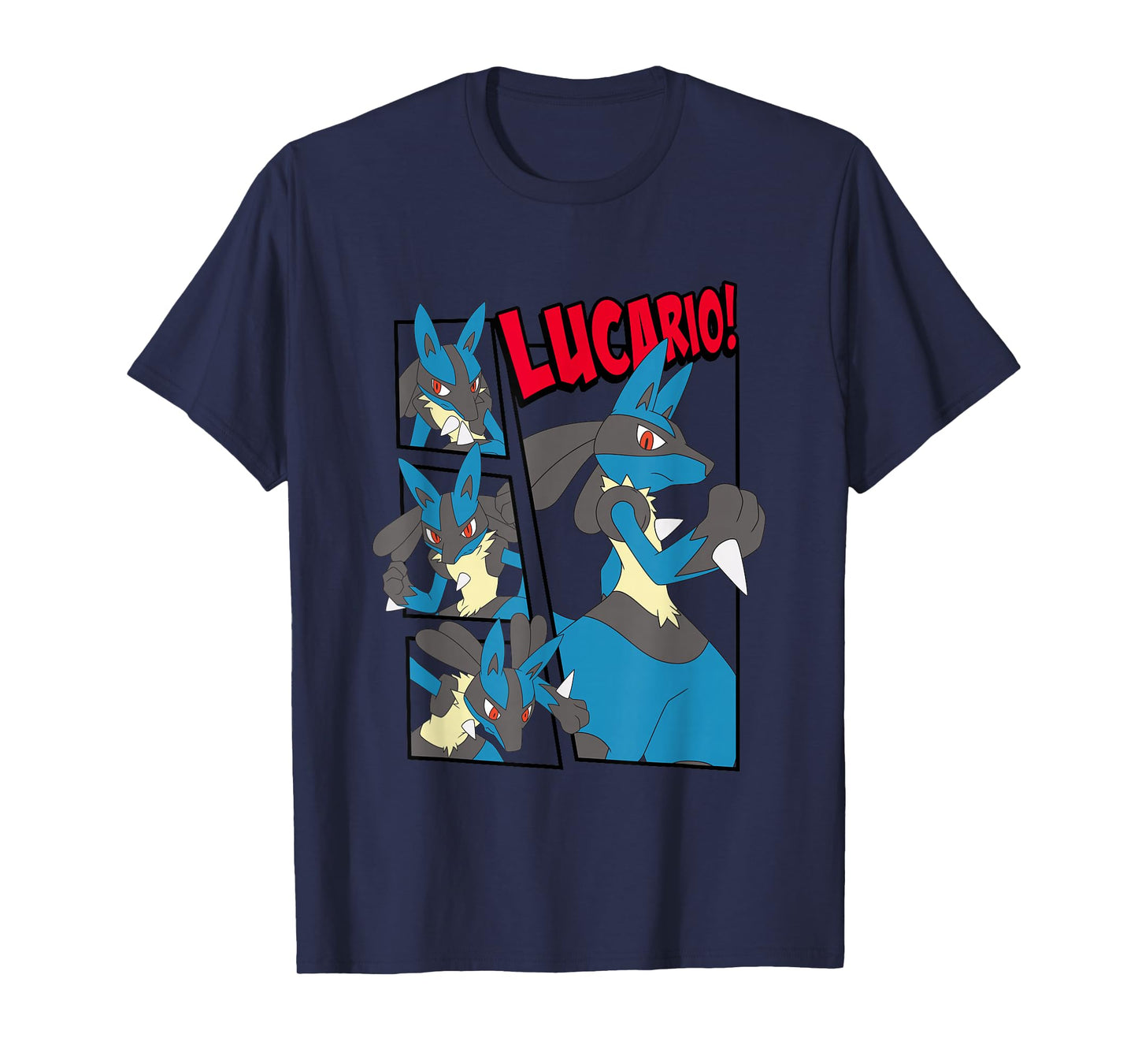 Pokémon Epic Lucario! Poses Collage Retro Big Chest Poster T-Shirt