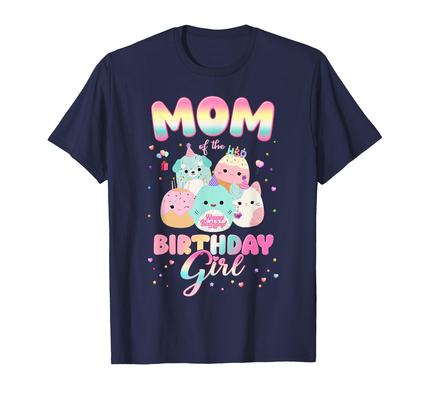 Birthday Family Party Squish Squad Mom Of The Birthday Girl T-Shirt