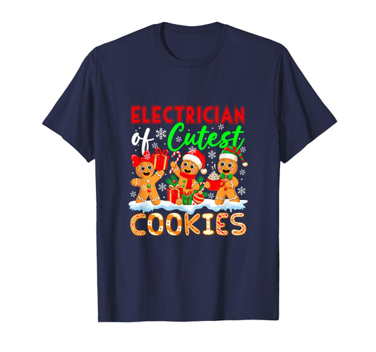 Electrician of Cutest Cookies Gingerbreads Xmas Job Team T-Shirt
