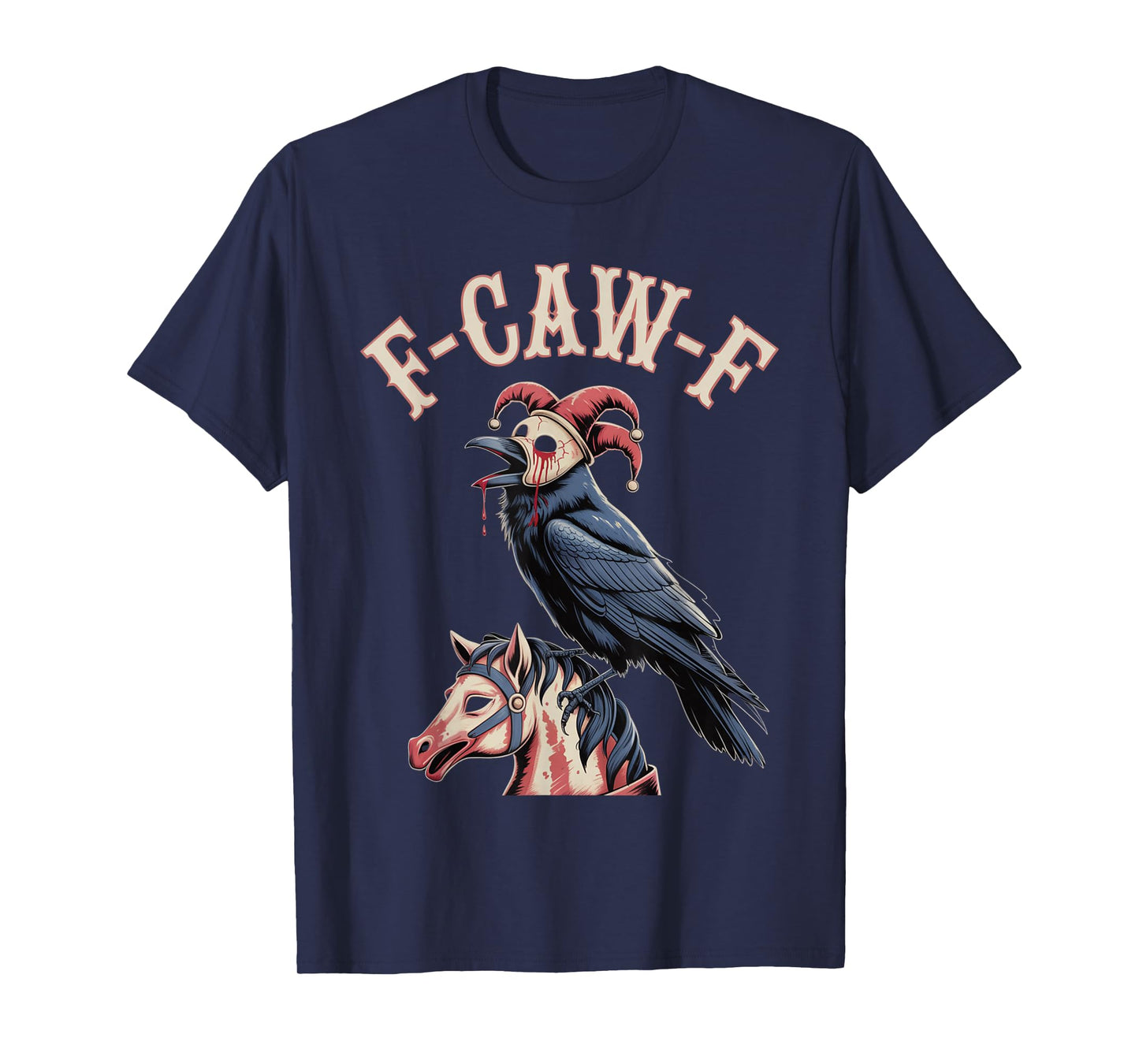 F-Caw-F Crow Funny Gothic Moon Black Bird Halloween T-Shirt
