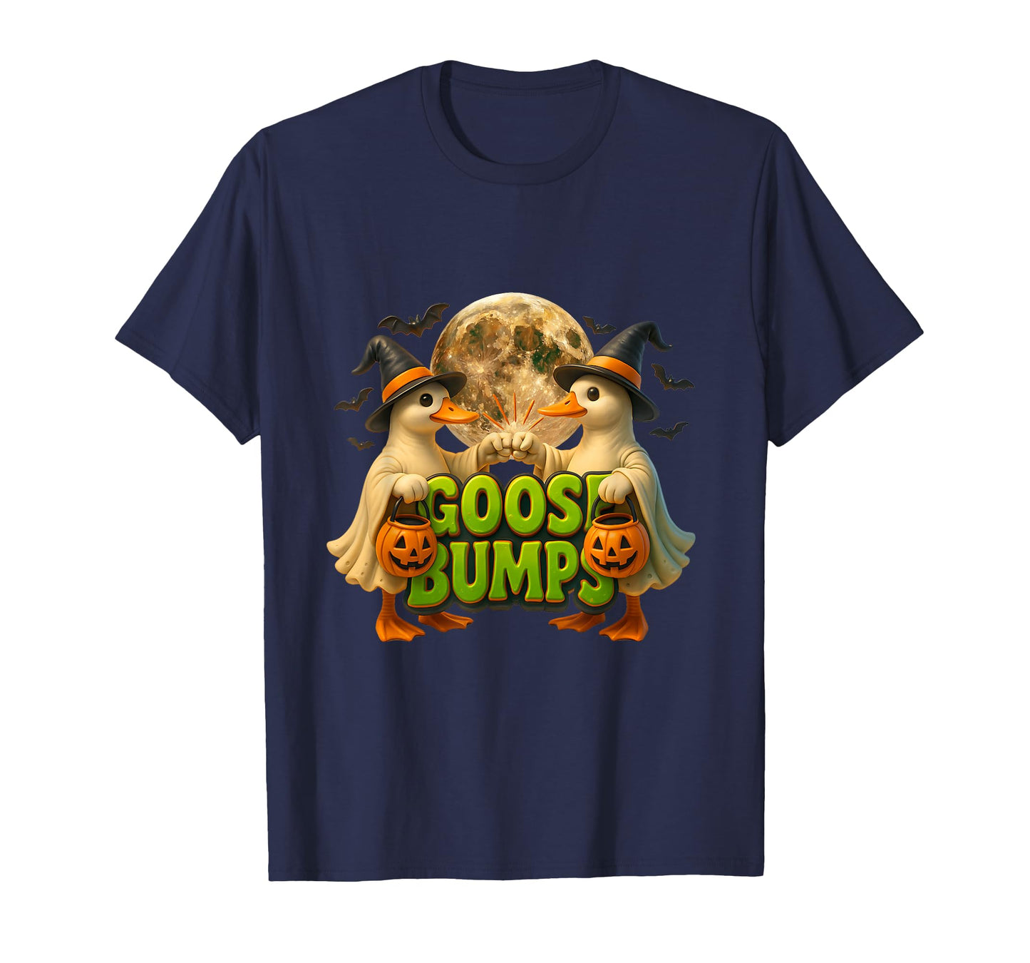 Goose Bumps Ghost Witch Geese Fist Bump Halloween T-Shirt