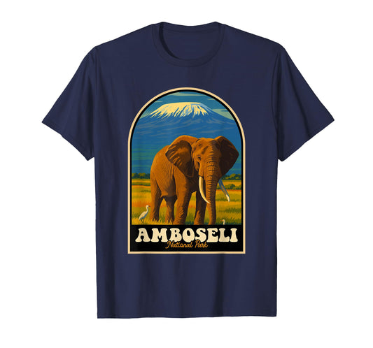 Amboseli National Park Vintage Elephant Safari Design T-Shirt