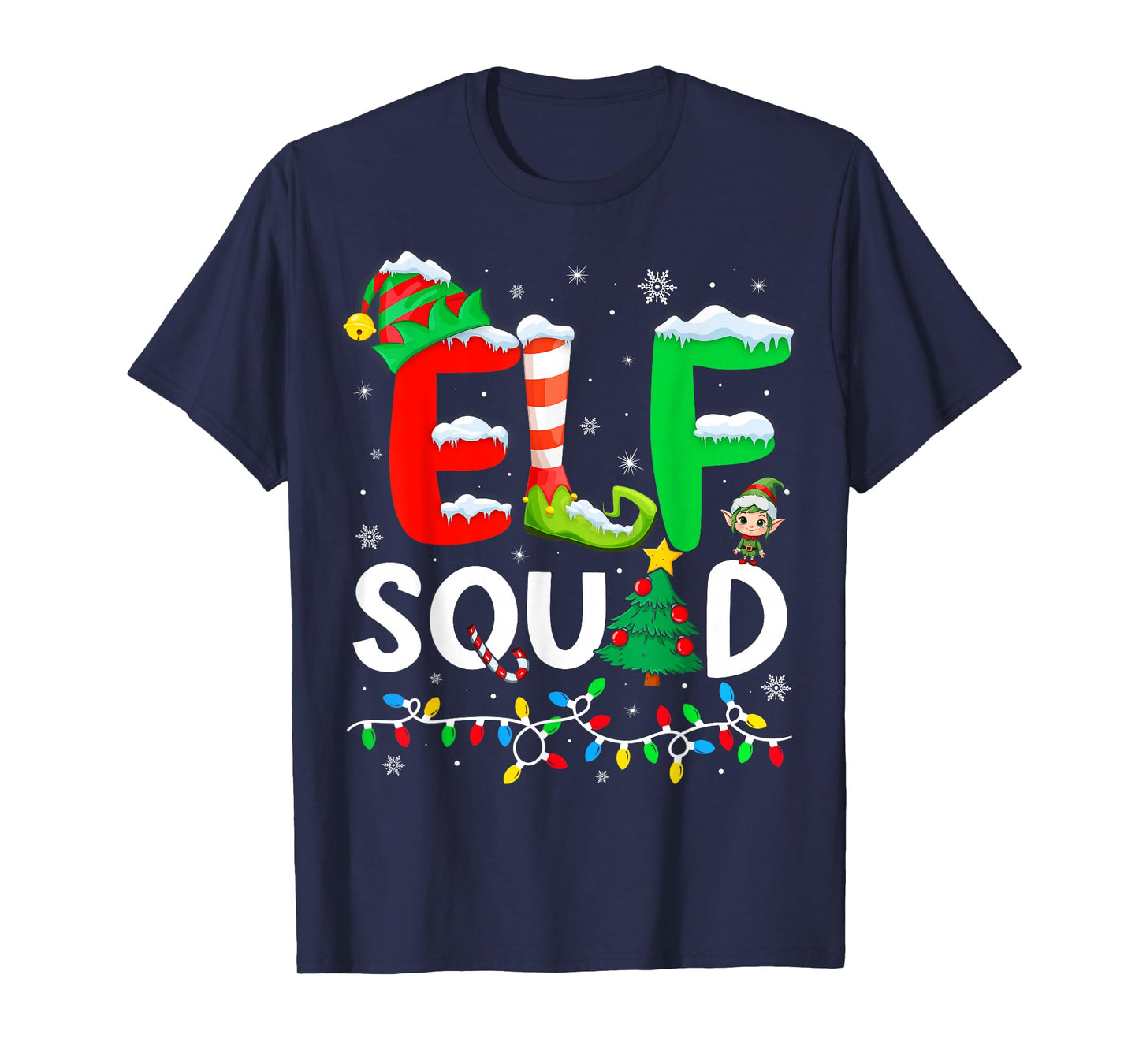 Elf Family Christmas Matching Pajamas Xmas Elf Squad T-Shirt