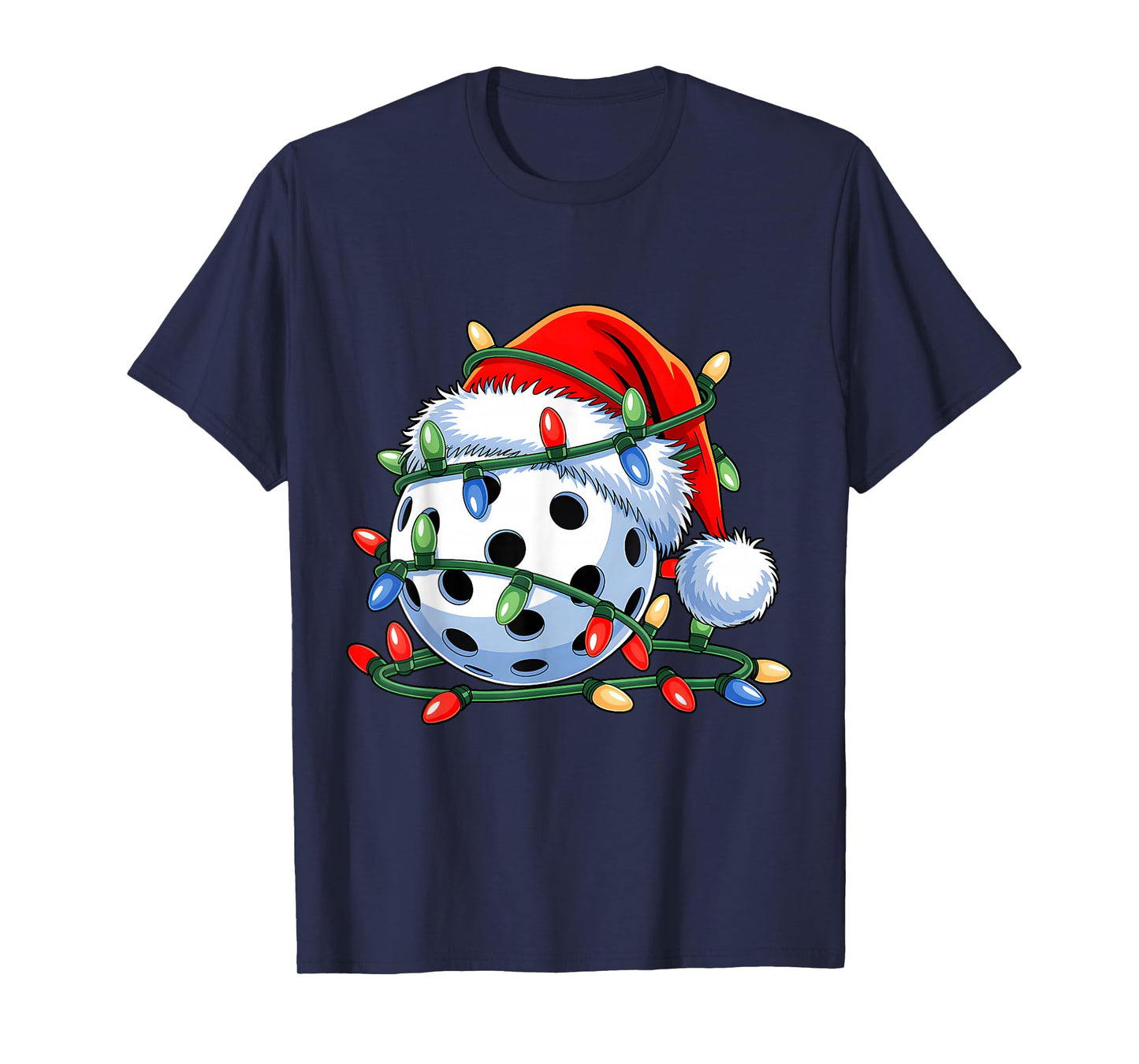 Pickle Ball Ball Santa Hat Xmas Funny Christmas Men Women T-Shirt