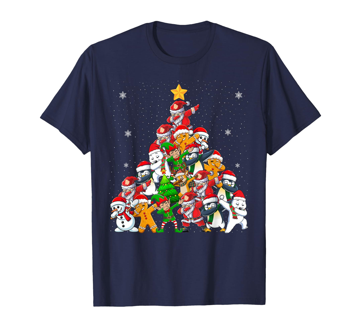 Dabbing Santa Elf Christmas Tree Lights Boy Kids Xmas Dab T-Shirt