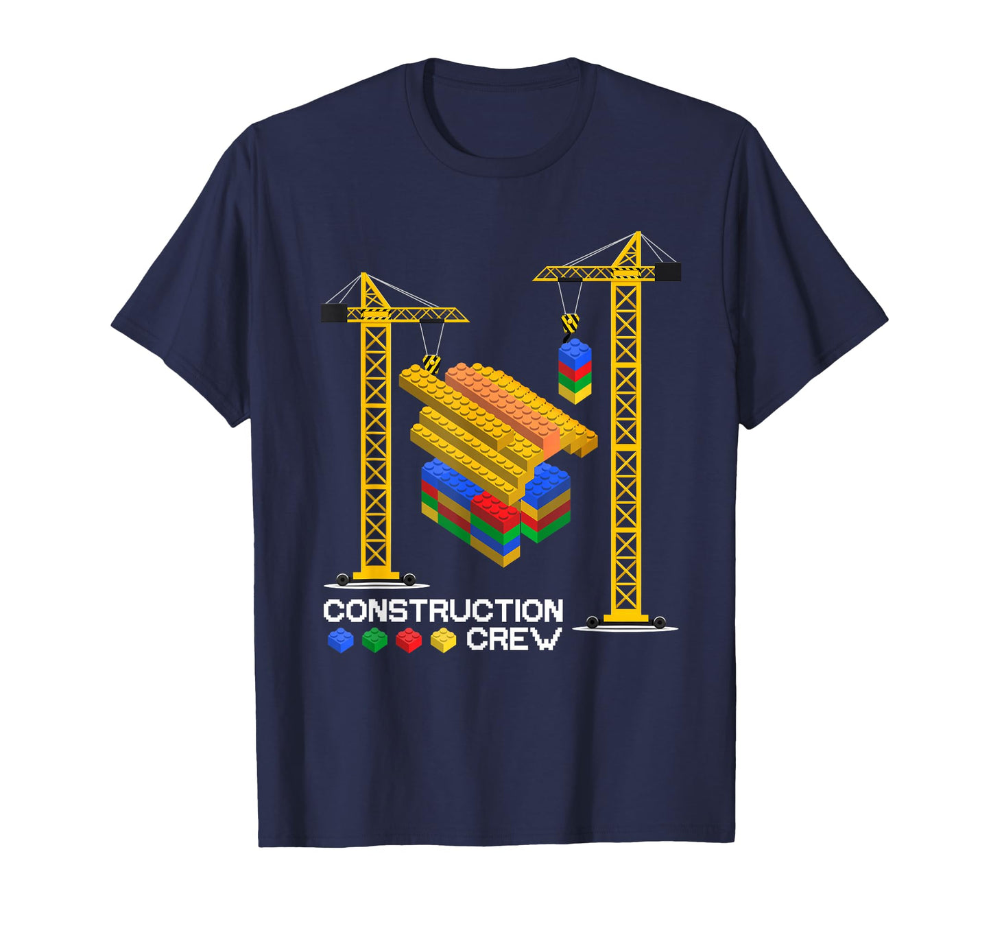 Construction Crew Building Blocks Master Builder Kids Boys T-Shirt