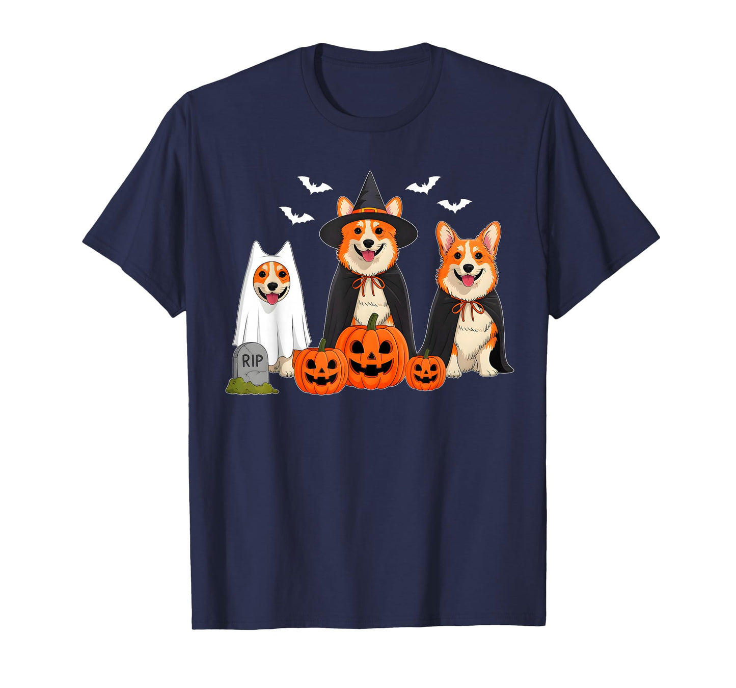 Corgi Dog Ghost Witch Pumpkin Halloween Costume Dog Lover T-Shirt
