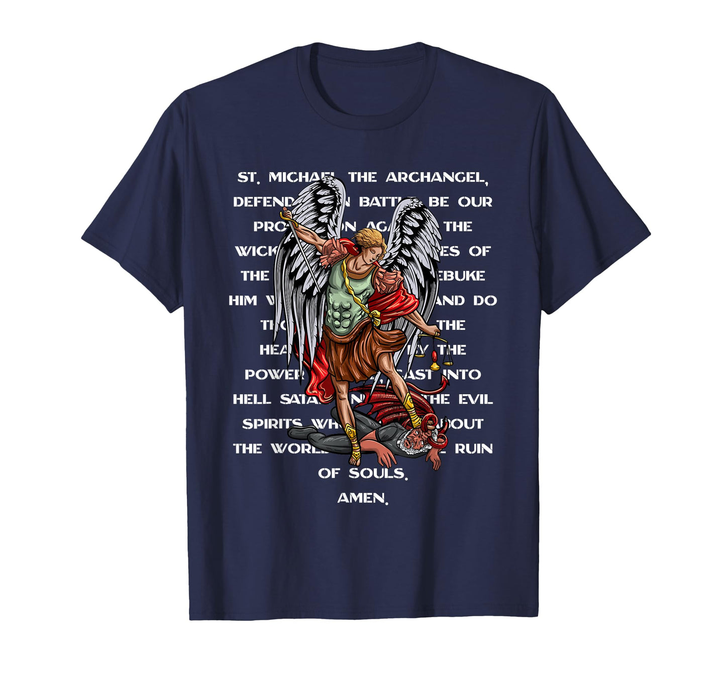 Saint Michael The Archangel Catholic Prayer T-Shirt