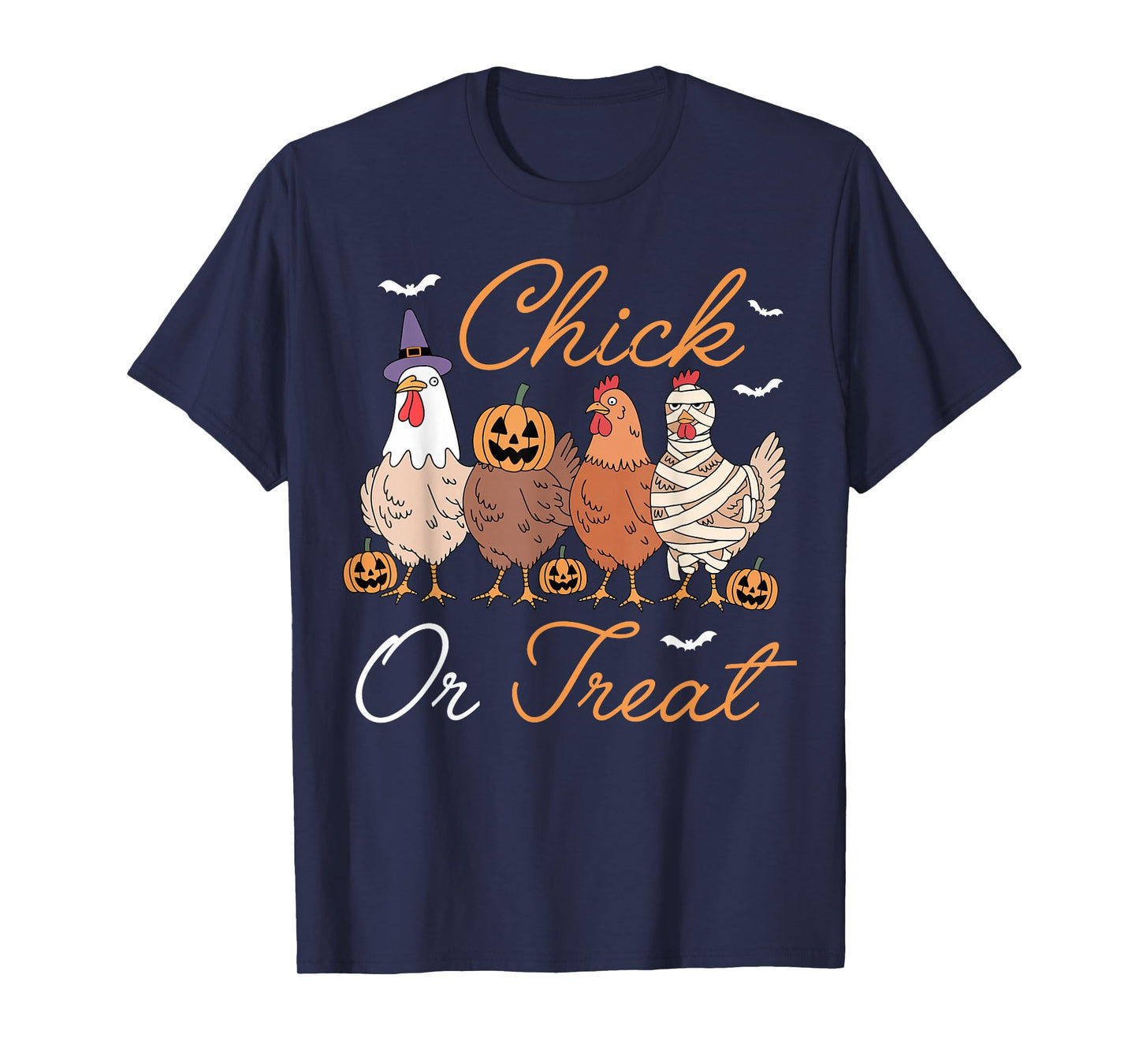 Funny Chick Or Treat Halloween Pumpkin Ghost Spooky Chicken T-Shirt