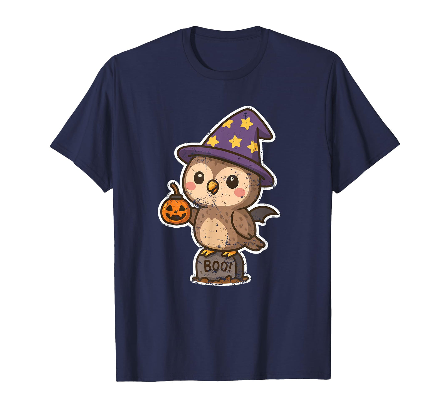 Boo Owl Witch on Gravestone T-Shirt