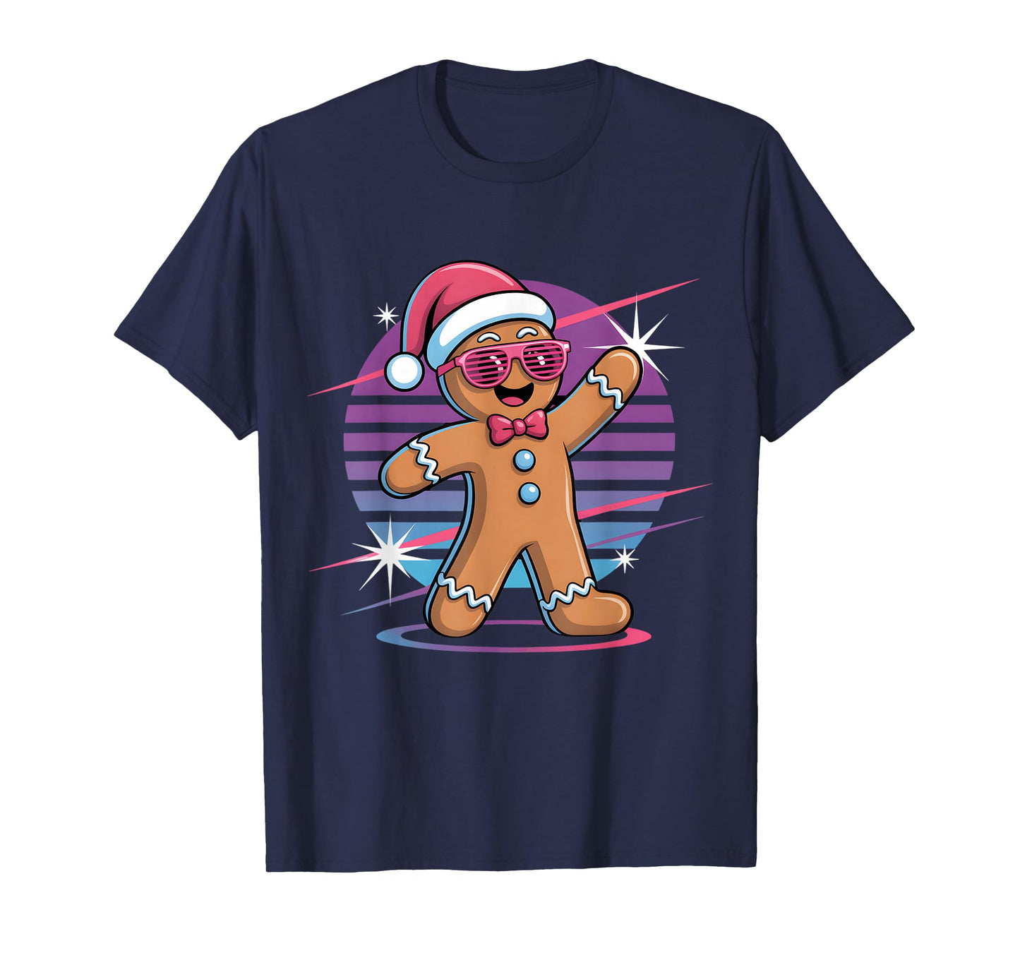 Retro 80s Gingerbread Man Christmas Baking Women Men T-Shirt