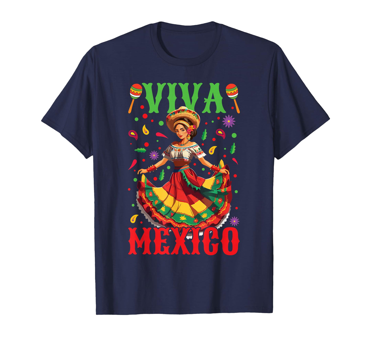 Viva Mexico Independence Mexican Lady Mexican Day T-Shirt