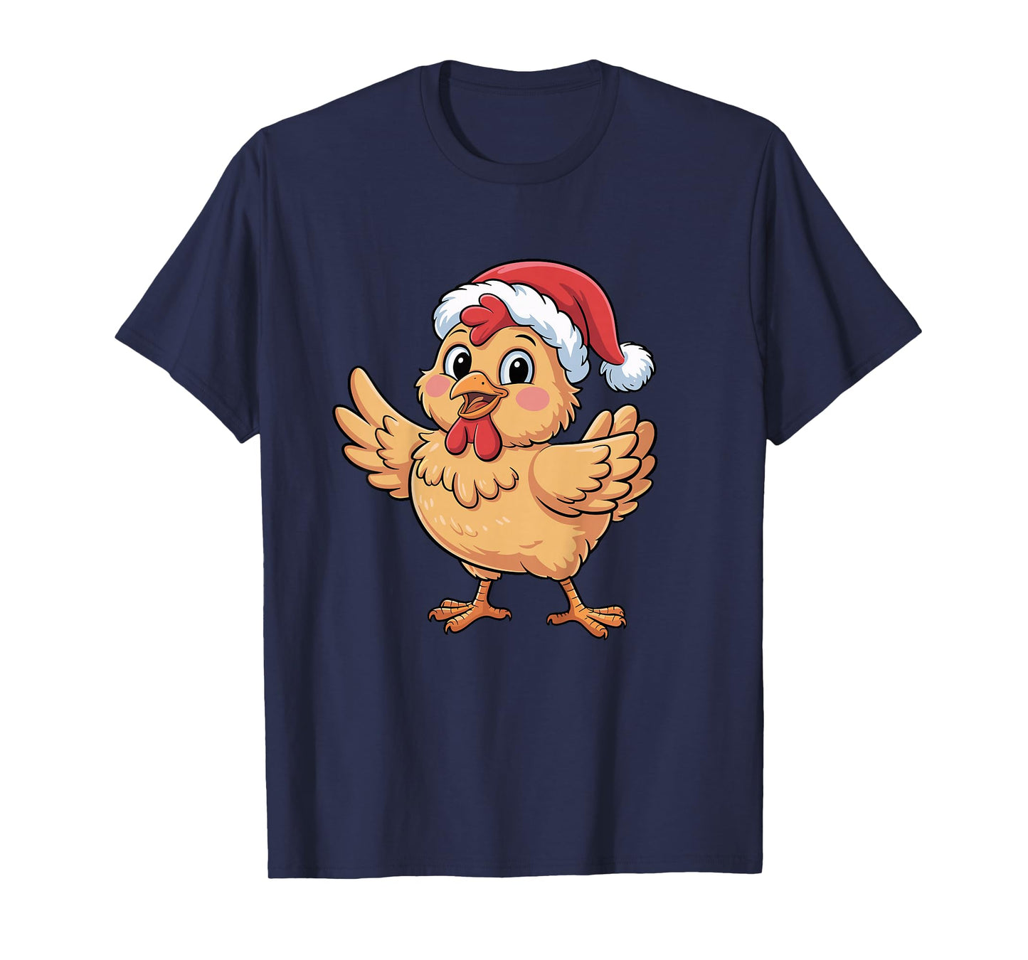 Cute Christmas Chicken Wearing Santa Hat Boys Kids T-Shirt