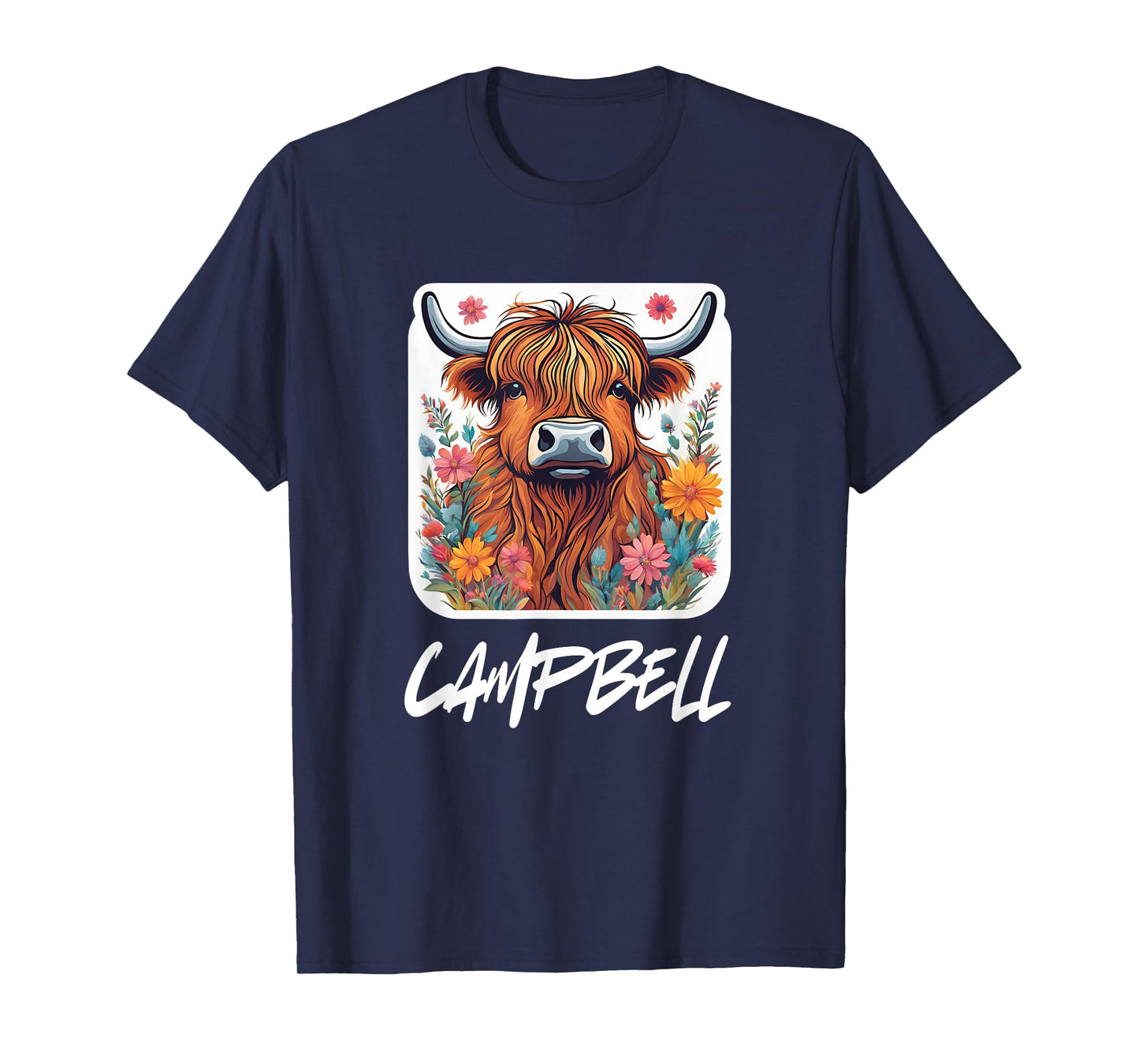 Campbell Clan Highland Cow Scottish Family Name Party T-Shirt