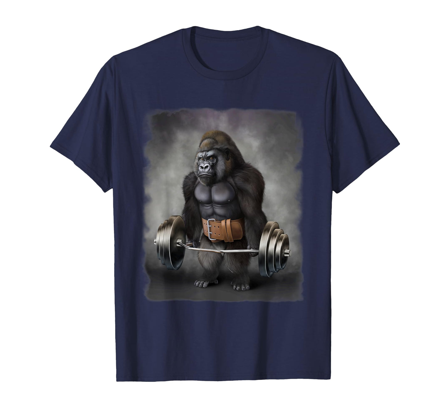 Gorilla Muscle Training with Barbell Shrug Bar Fitness Gym T-Shirt